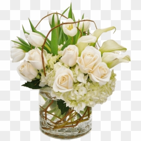 Transparent Calla Lily Png - White Roses And Tulips Arrangements, Png Download - willow png