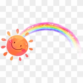 Freetoedit Sun Sunshine Rainbow - Watercolor Rainbow Clipart Free, HD Png Download - sun clipart for kids png