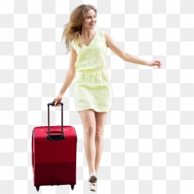 Traveling Girl Png Image - Girl With Travel Bag Png, Transparent Png - indian girls png