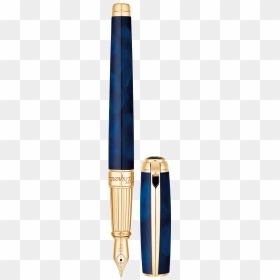 St Dupont Blue Fountain Pen, HD Png Download - fountain top view png