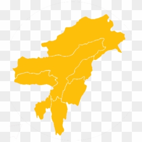 North East India Blank Map, HD Png Download - india map png image