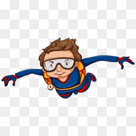 Airplane Parachuting Tandem Skydiving Clip Art Fly - Sky Diving Clip Art, HD Png Download - passport size photo with suit png
