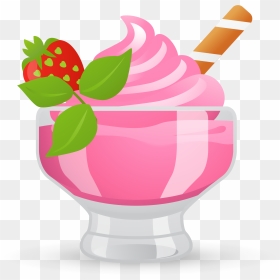 Ice Cream Bowl Vector Png Clipart , Png Download - Strawberry Ice Cream Icon, Transparent Png - ice cream in a bowl png