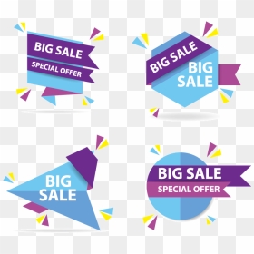Box Web Set Shopping Colorful Discount Sale - Sale Design Vector Png, Transparent Png - discount offer png