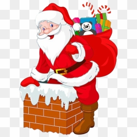 Santa Claus Christmas Chimney Png File - Santa Claus In Chimney Png, Transparent Png - christmas santa images png