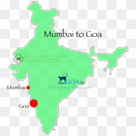 Mumbai To Goa Map, HD Png Download - india map png image