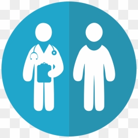 Graphic Of Doctor And Patient Side By Side - Clinical Trial Icon, HD Png Download - doctor sign png