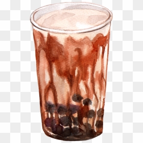 Chocolate Ice Boba, HD Png Download - tea glass png