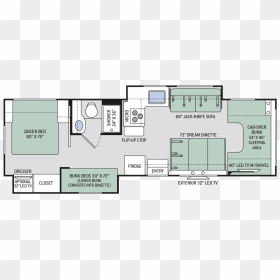 2018 Four Winds 30d Floor Plan, HD Png Download - sofa plan png