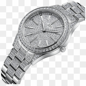 2 Jbw Cristal 34 J6383c Stainless Steel Diamond Watch - Transparent Gold Watch Png, Png Download - watch png image