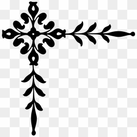 Corner Design Clipart Black And White, HD Png Download - flower thoranam png