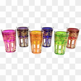 Colored Tea Cups Morocco, HD Png Download - tea glass png