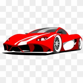 Drawn Ferrari Sports Car - Red Sports Car Cartoon, HD Png Download - ferrari car png