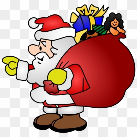 Santa Claus With Sack Clipart - Santa Sack Of Toys, HD Png Download - flying santa claus png