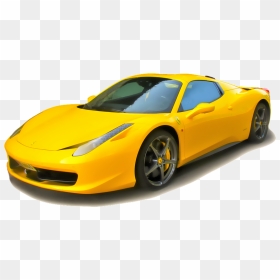 Yellow Ferrari Car Png, Transparent Png - ferrari car png