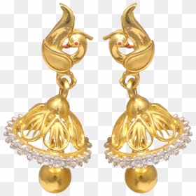 Gold Earrings Jhumka Design, HD Png Download - samai png