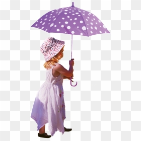 A Girl With An Umbrella - Small Girl With Umbrella, HD Png Download - rain umbrella png