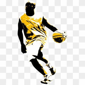 Basketball Man Clipart Svg Black And White Basketball - Transparent Silhouette Dunking Basketball, HD Png Download - sports clip art png