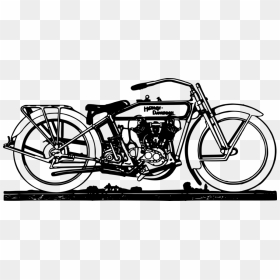 Download Old Motorbike Png Vectors Clipart Motorcycle - Black And White Old Motorcycle, Transparent Png - motorbike clipart png