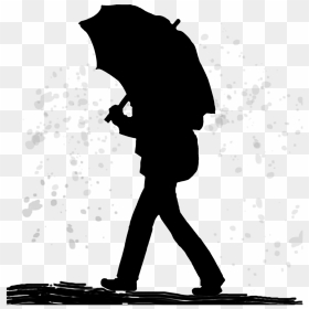 Figure With Umbrella, HD Png Download - rain umbrella png