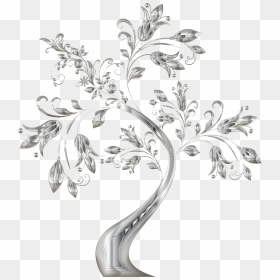 This Free Icons Png Design Of Floral Tree Supplemental - Background Black And White Flower Tree, Transparent Png - flower tree png images
