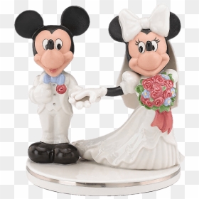 Mickey And Minnie Wedding Figurines Cake Topper - Wedding Cake Topper Disney, HD Png Download - happy wedding png