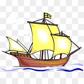 Hd Sailing Ship Clipart Egg - First Fleet Ship Cartoon, HD Png Download - ship clipart png