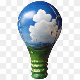 Painted Light Bulbs And Gourds Png - Hot Air Balloon, Transparent Png - bulbs png