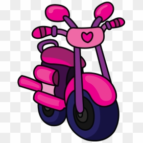 Drawing Motorcycle Cartoon - Motorbike For Girls Drawing, HD Png Download - motorbike clipart png