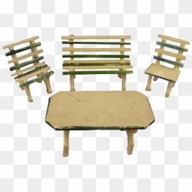 German Garden Set Park Bench Table Chairs In Small - Chair, HD Png Download - park chair png