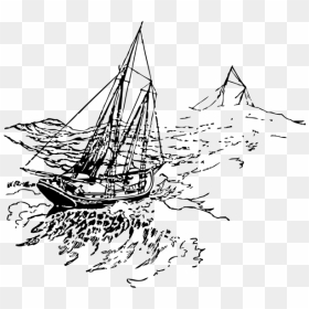 Ship In A Storm Drawing, HD Png Download - ship clipart png