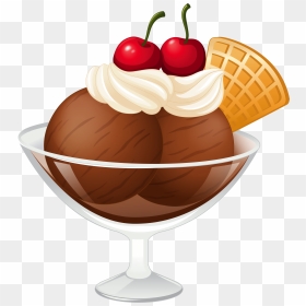 Chocolate Ice Cream Sundae Transparent Picture - Chocolate Ice Cream Clipart, HD Png Download - chocobar ice cream png