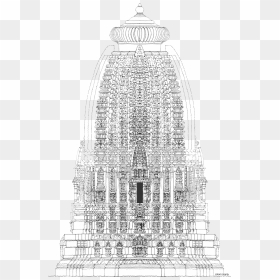 "reconstruction Drawing Of Temple 5, Ashapuri - Indian Temple Architecture Png, Transparent Png - hindu temple png