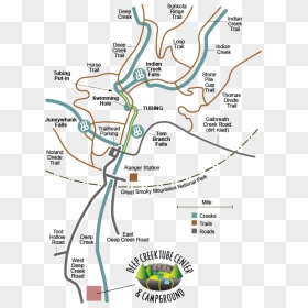Deep Creek Trail Map, HD Png Download - water falls png