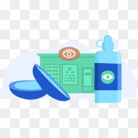 Vision Center With Illustration Of Contact Lenses And - Illustration, HD Png Download - eyes lens png