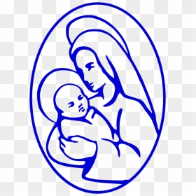 Draw Mother Mary Easy Clipart , Png Download - Mother Mary Easy Drawings, Transparent Png - mother mary png