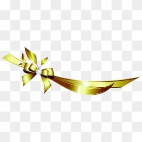 Diamond Golden Bow Png Download - Gold Ribbon Bow Background Png, Transparent Png - gold bow png