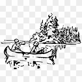 Canoeing Svg Clip Arts - Paddling A Canoe Drawing, HD Png Download - canoe png