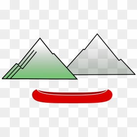 Canoe With Mountains - Clip Art, HD Png Download - canoe png