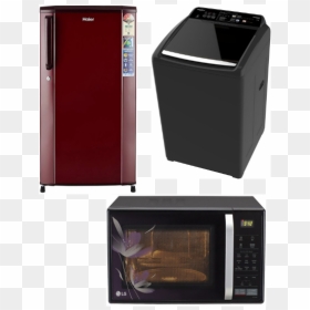 Fridge Washing Machine And Microwave, HD Png Download - single door fridge png