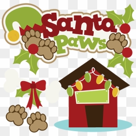Merry Christmas Dog Clipart, HD Png Download - paws png