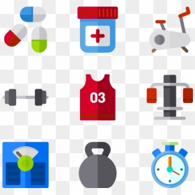 Gym Equipment Vector Png, Transparent Png - colorful music symbols png