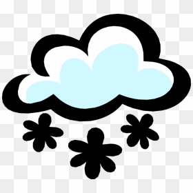 Vector Illustration Of Weather Forecast Snowflakes - Rain Cloud, HD Png Download - white clouds vector png