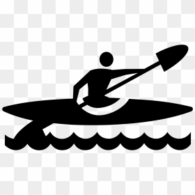 Clipart Canoe Kayak Png Black And White Art,rowing,water - Kayaking Clip Art Black And White, Transparent Png - canoe png
