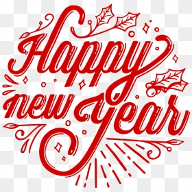 Happy New Year Typography Png, Transparent Png - new pngs