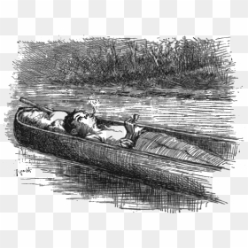 Adventures Of Huckleberry Finn 1885-p59 - Scenes From Huck Finn, HD Png Download - canoe png