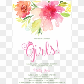 Invitation Wording To Welcome The Wee One - Baby Girl Shower Invite Wording, HD Png Download - welcome flowers png
