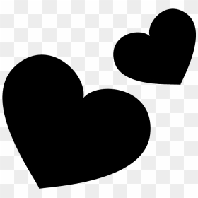 Two Hearts Emoji Clipart - Heart, HD Png Download - black heart emoji png