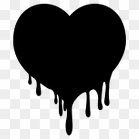 Clipart Black Heart Graphic Black And White Library - Transparent Dripping Heart Png, Png Download - black heart emoji png