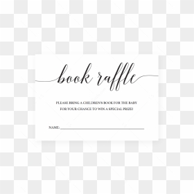 Minimal Book Raffle Ticket For Baby Shower By Littlesizzle"  - Calligraphy, HD Png Download - raffle ticket png